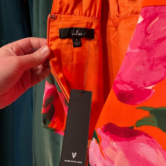 Lulus Sweetest Song Orange Floral Print Backless Long Sleeve Romper - Picture 3 of 7